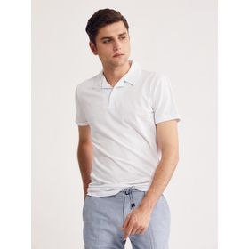 Karpefingo 36817 Beyaz Basic Polo Yaka Erkek T-Shirt