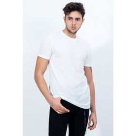 Karpefingo 46471 Beyaz Bisiklet Yaka Basic Erkek T-Shirt