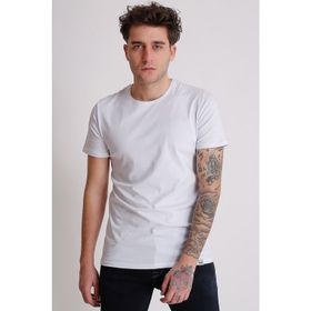 Karpefingo 46471 Beyaz Bisiklet Yaka Basic Erkek T-Shirt