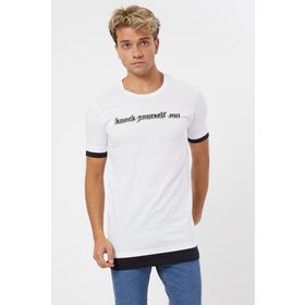 Karpefingo Beyaz Baskılı Erkek T-Shirt