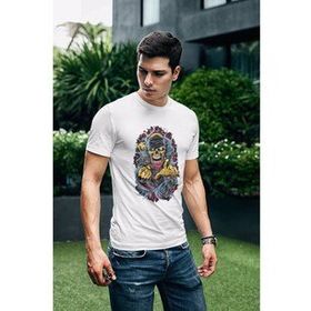 Karpefingo Beyaz Baskılı Erkek T-Shirt