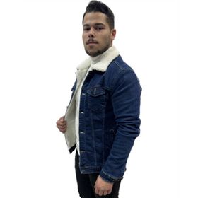 Karpefingo Mavi İçi Kürklü Erkek Kot Ceket