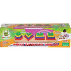 Karsan Oyuncak 006KR Woodoy Renkli Geometrik Şekiller