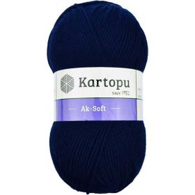 Kartopu Ak-Soft K632 Navy Blue Örgü İpi