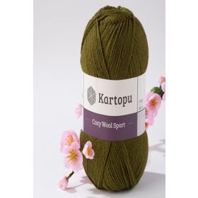 Kartopu Cozy Wool K410 Haki Yeşil El Örgü İpi