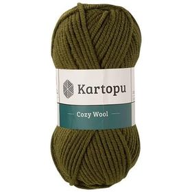 Kartopu Cozy Wool K410 Haki Yeşil El Örgü İpi