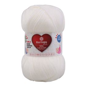 Kartopu K010 100 gr Beyaz Baby Love Care El Örgü İpi