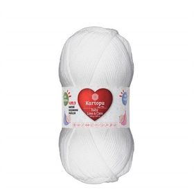 Kartopu K010 100 gr Beyaz Baby Love Care El Örgü İpi