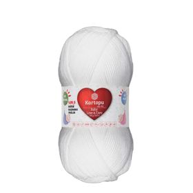 Kartopu K010 100 gr Beyaz Baby Love Care El Örgü İpi