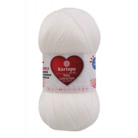 Kartopu K010 100 gr Beyaz Baby Love Care El Örgü İpi