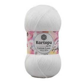 Kartopu K010 100 gr Beyaz Cotton Love El Örgü İpi