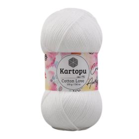 Kartopu K010 100 gr Beyaz Cotton Love El Örgü İpi