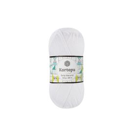 Kartopu K010 100 gr Beyaz Cotton Love El Örgü İpi