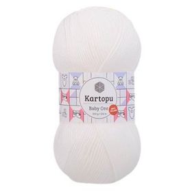 Kartopu K010 100 gr Kar Beyaz Baby One El Örgü İpi