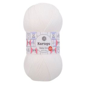 Kartopu K010 100 gr Kar Beyaz Baby One El Örgü İpi