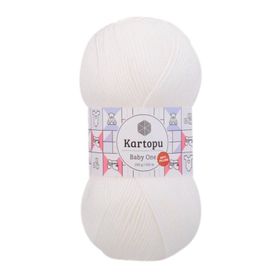 Kartopu K010 3 Adet Kar Beyaz Baby One Tüylenmeyen El Örgü İpi Yünü