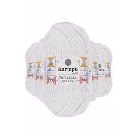 Kartopu K010 5 Adet Beyaz Yumurcak Kadife El Örgü İpi