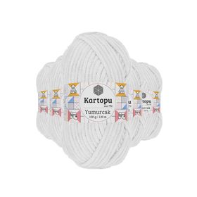 Kartopu K010 5 Adet Beyaz Yumurcak Kadife El Örgü İpi