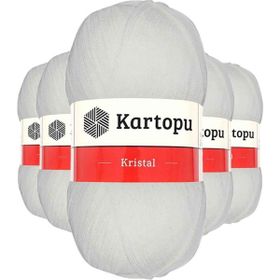 Kartopu K010 Beyaz 5 Adet Kristal Çift Katlı El Örgü Lif İpi