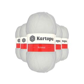 Kartopu K010 Beyaz 5 Adet Kristal Çift Katlı El Örgü Lif İpi