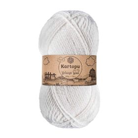 Kartopu K010 Beyaz Melange Wool El Örgü İpi