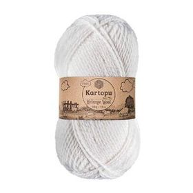 Kartopu K010 Beyaz Melange Wool El Örgü İpi