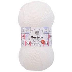 Kartopu K010 Kar Beyaz Baby One Tüylenmeyen El Örgü İpi Yünü