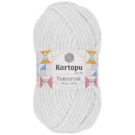 Kartopu K010 Kar Beyaz Yumurcak Kadife El Örgü İpi