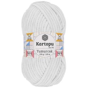 Kartopu K010 Kar Beyaz Yumurcak Kadife El Örgü İpi