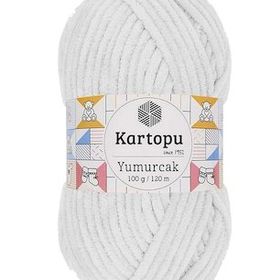 Kartopu K010 Kar Beyaz Yumurcak Kadife El Örgü İpi