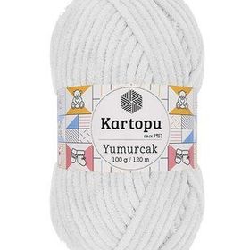 Kartopu K010 Kar Beyaz Yumurcak Kadife El Örgü İpi