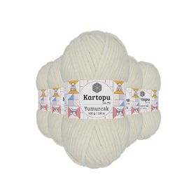 Kartopu K011 5 Adet Beyaz Yumurcak Kadife El Örgü İpi