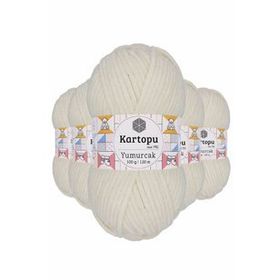 Kartopu K011 5 Adet Beyaz Yumurcak Kadife El Örgü İpi
