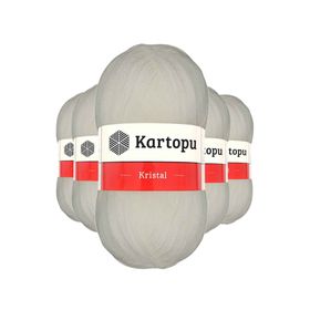 Kartopu K013 Ekru 5 Adet Kristal Çift Katlı El Örgü Lif İpi