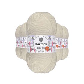 Kartopu K019 5 Adet Kırık Beyaz Baby One Tüylenmeyen El Örgü İpi Yünü