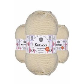 Kartopu K025 3 Adet Krem Baby One Tüylenmeyen El Örgü İpi Yünü