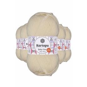 Kartopu K025 5 Adet Krem Baby One Tüylenmeyen El Örgü İpi Yünü