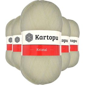 Kartopu K025 Krem 5 Adet Kristal Çift Katlı El Örgü Lif İpi