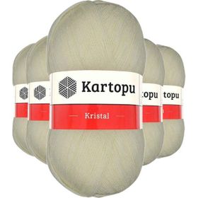 Kartopu K025 Krem 5 Adet Kristal Çift Katlı El Örgü Lif İpi