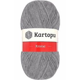 Kartopu K1001 Açık Gri Kristal Çift Katlı El Örgü Lif İpi