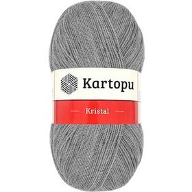 Kartopu K1001 Açık Gri Kristal Çift Katlı El Örgü Lif İpi