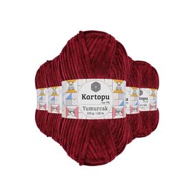 Kartopu K106 5 Adet Vişne Çürüğü Yumurcak Kadife El Örgü İpi