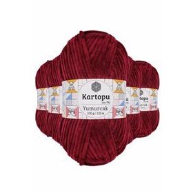 Kartopu K106 5 Adet Vişne Çürüğü Yumurcak Kadife El Örgü İpi
