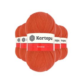 Kartopu K1212 Narenciye 5 Adet Kristal Çift Katlı El Örgü Lif İpi