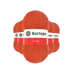 Kartopu K1212 Narenciye 5 Adet Kristal Çift Katlı El Örgü Lif İpi