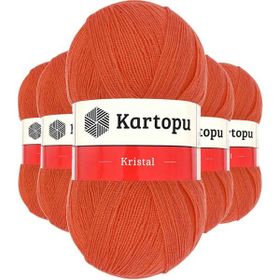 Kartopu K1212 Narenciye 5 Adet Kristal Çift Katlı El Örgü Lif İpi