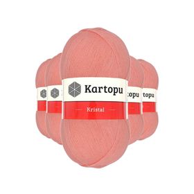 Kartopu K1217 Koyu Somon 5 Adet Kristal Çift Katlı El Örgü Lif İpi