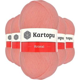 Kartopu K1217 Koyu Somon 5 Adet Kristal Çift Katlı El Örgü Lif İpi