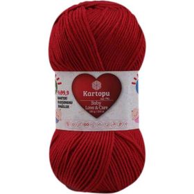 Kartopu K125 100 gr Koyu Kırmızı Baby Love Care El Örgü İpi