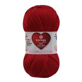 Kartopu K125 100 gr Koyu Kırmızı Baby Love Care El Örgü İpi